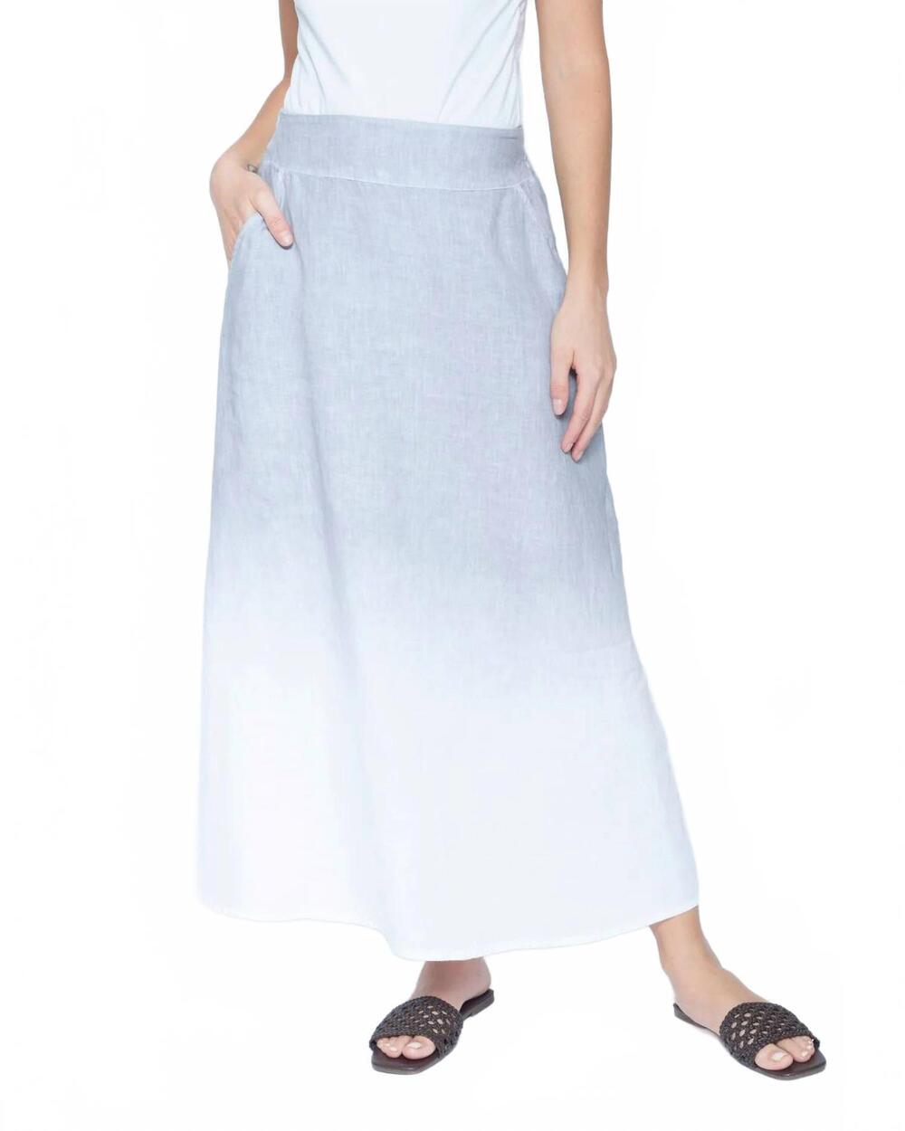 NEW BLUEBERRY afternoon midi skirt in silver ombre